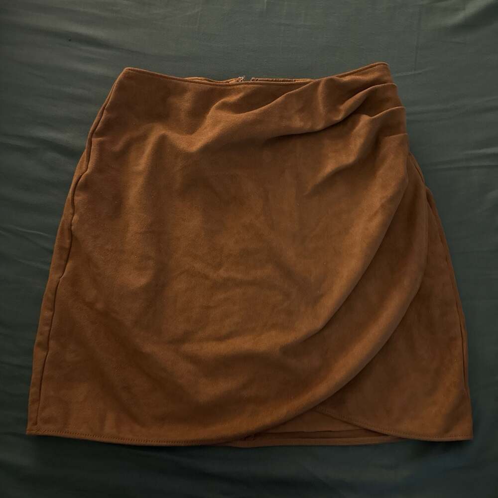 Abercrombie & Fitch Vegan Suede Wrap Mini Skirt Size XS